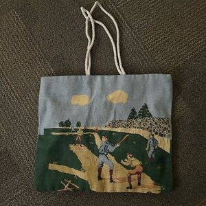 Vintage Baseball Themed Tote Bag